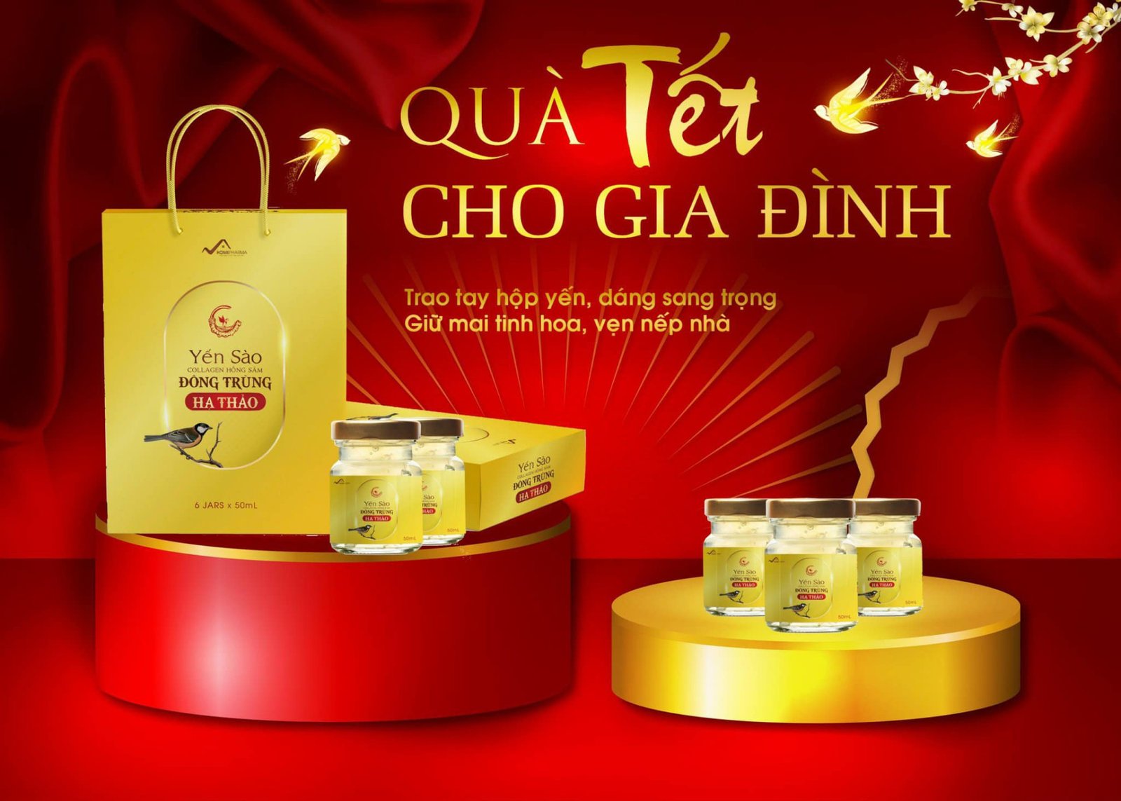 YẾN SÀO HỒNG SÂM ĐÔNG TRÙNG HẠ THẢO - MÓN QUÀ TẾT CHO GIA ĐÌNH
